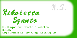 nikoletta szanto business card