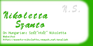 nikoletta szanto business card